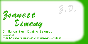 zsanett dimeny business card